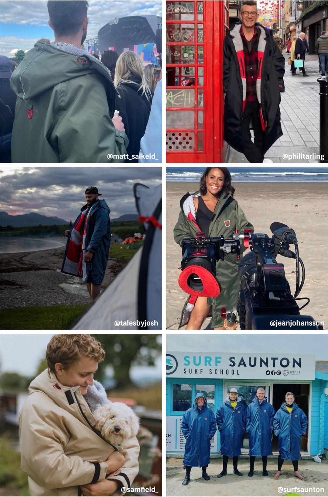 This image showcases different uses of the Beaufort Robe by D-Robe. It can be utilized as a dry robe after a swim, providing comfort and convenience. It serves as a practical raincoat, or as a Parka, offering warmth and protection during colder months. It can be styled as an oversized outdoor robe, adding a fashionable touch to outdoor activities. 
