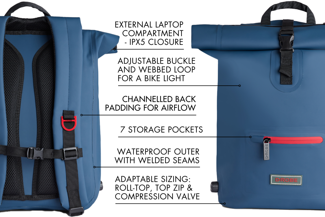 Multi functional Roll Top Rucksack in Green D Robe Outdoors