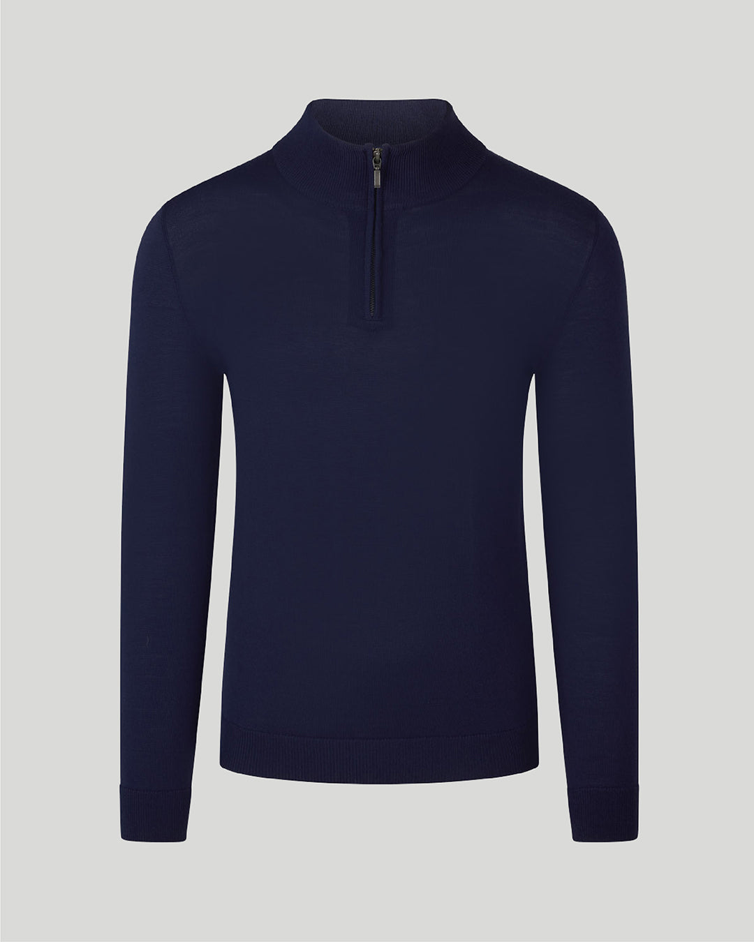 Merino Wool Quarter Zip Jumper in Navy