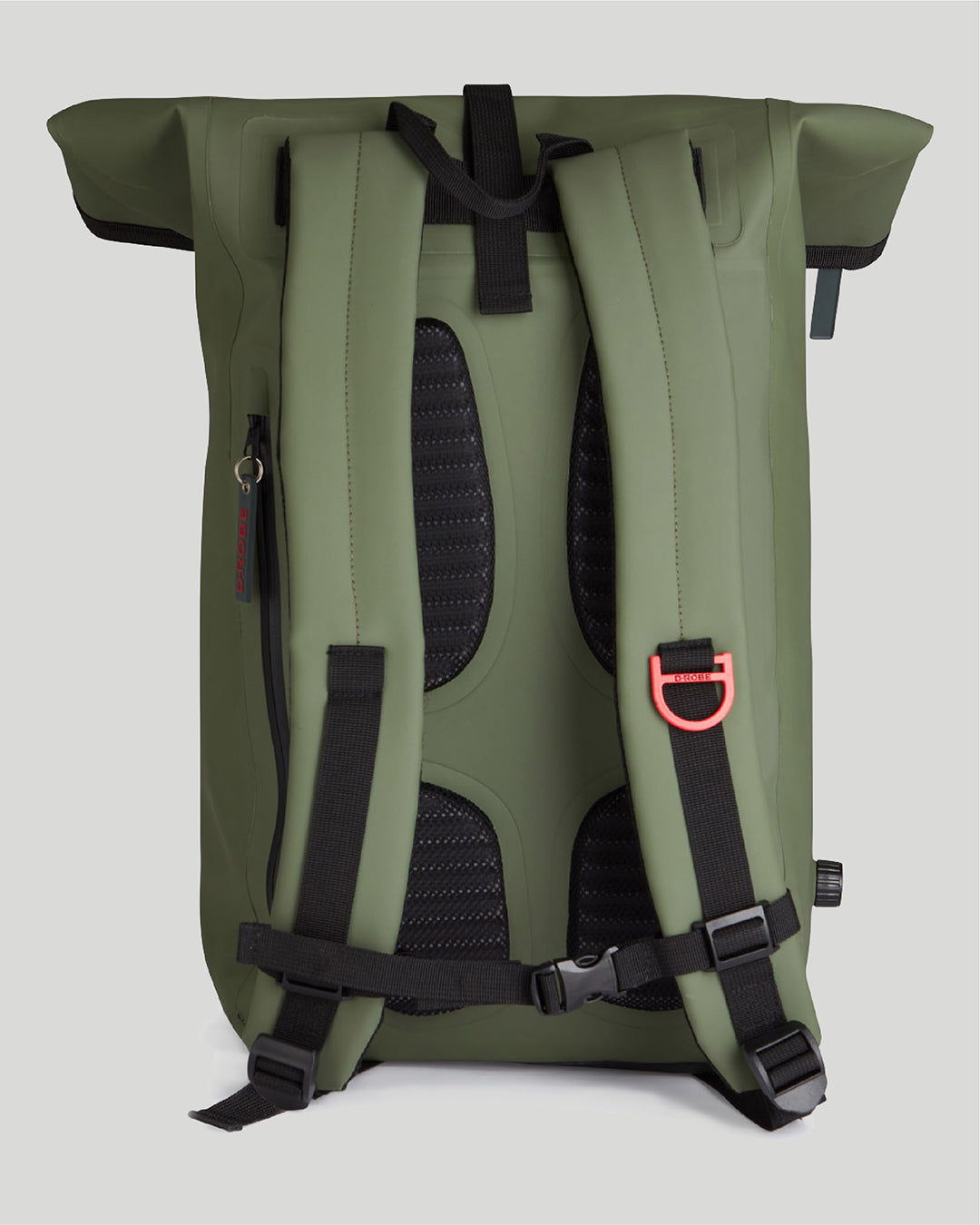 Our moss green roll-top rucksack is heavy-duty enough to haul around the beach or whilst travelling, and big enough to store your Robe away when not wearing.